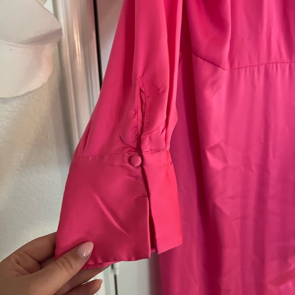 Eloquii Pink Satin Wrap Maxi Dress - Picture 6 of 12